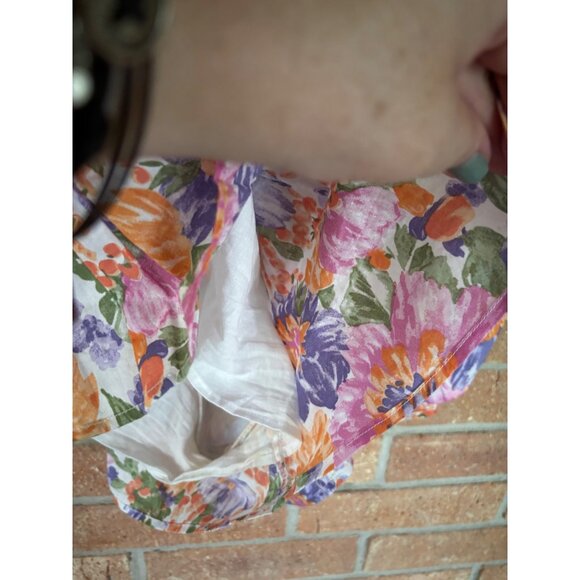 One And Only Collective Floral Ruffle Hem Mini Romper Dress Open Back Design - Picture 12 of 12